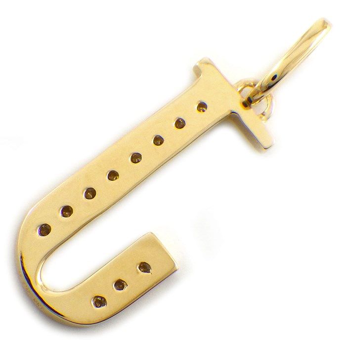 Exquisite Diamond Initial Pendant 'J' in 18K Yellow Gold