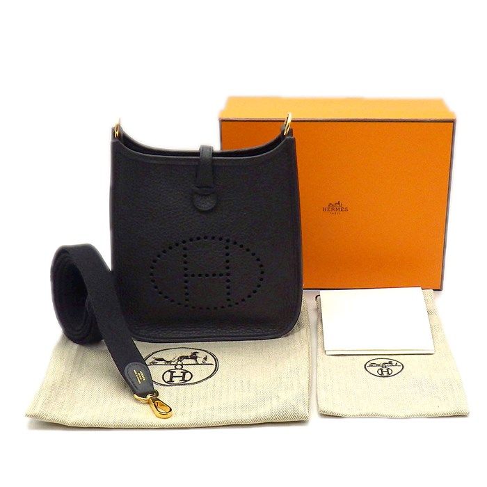 HERMES Evelyne TPM Shoulder Bag - Black Togo Leather, 2024
