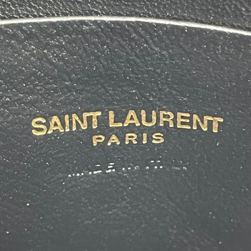 SAINT LAURENT Rive Gauche Roomy Shoulder Bag in White Grain Leather