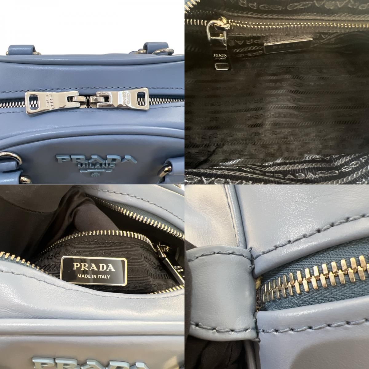 PRADA Monochrome Bowling Bag in Light Blue - Exquisite Craftsmanship