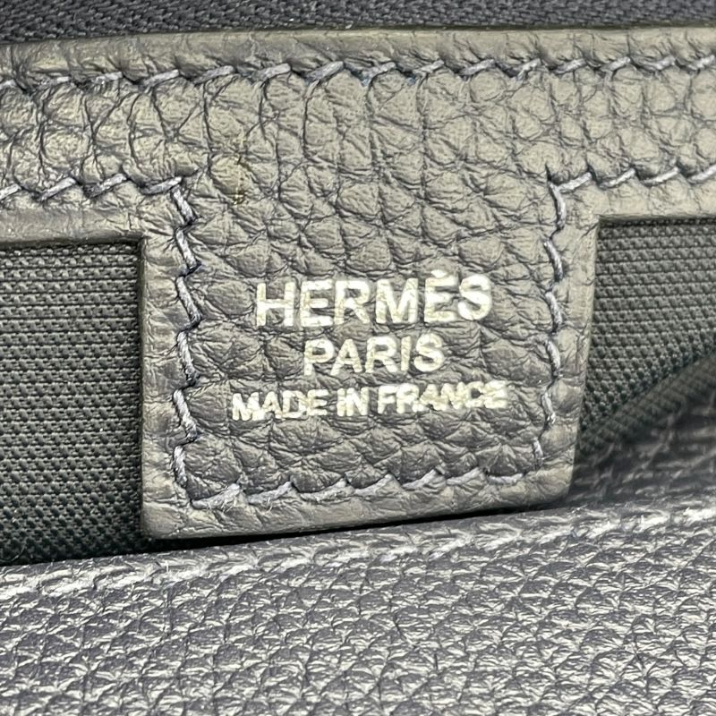 HERMES City News A刻 Blue Nuit & Silver Hardware Shoulder Bag