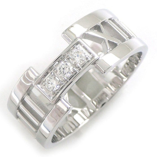 Tiffany & Co. Atlas Open Ring with 3 Diamonds in 18K White Gold