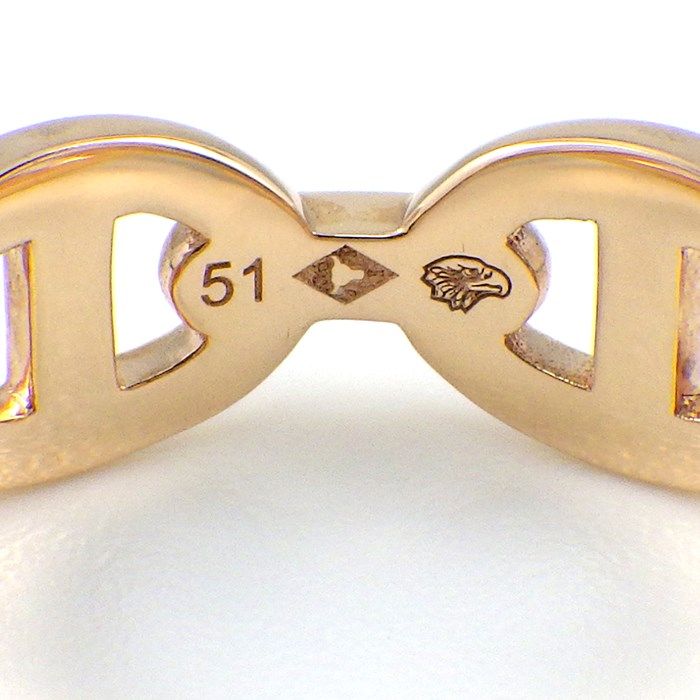 HERMES Chaine d'Ancre PM Ring in K18 Pink Gold - Size 11