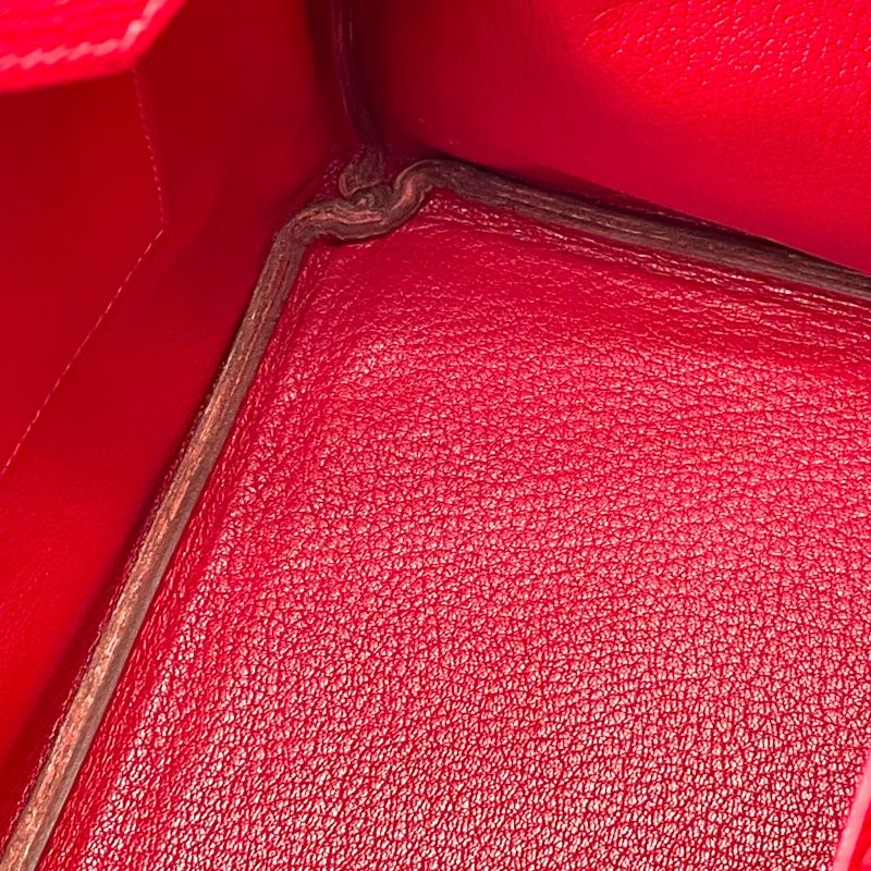 HERMES Birkin 35 Rouge Vif with Silver Hardware - Iconic Luxury Handbag
