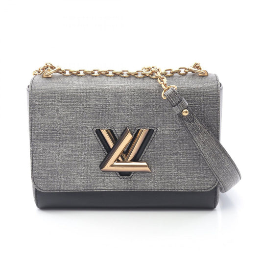 Louis Vuitton Twist MM Shoulder Bag in Gray/Black Leather