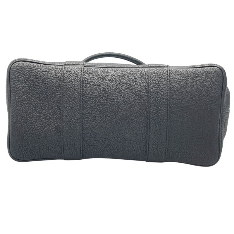 HERMES Garden Party PM Black Negonda Handbag with Silver Hardware