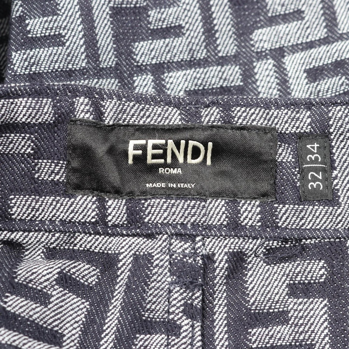 FENDI Zucchino Denim Pants in Navy - Size 32