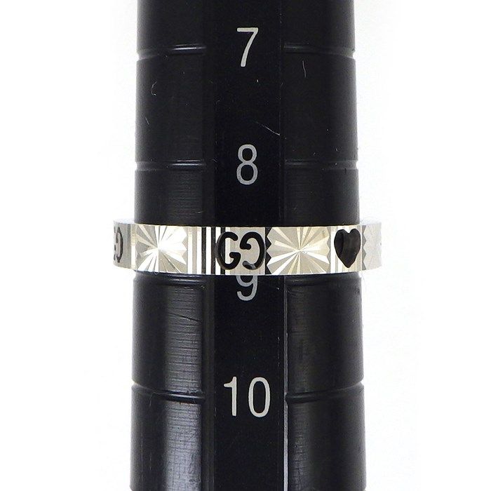 GUCCI Amore Heart Ring with Diamond in K18 White Gold - Size #9