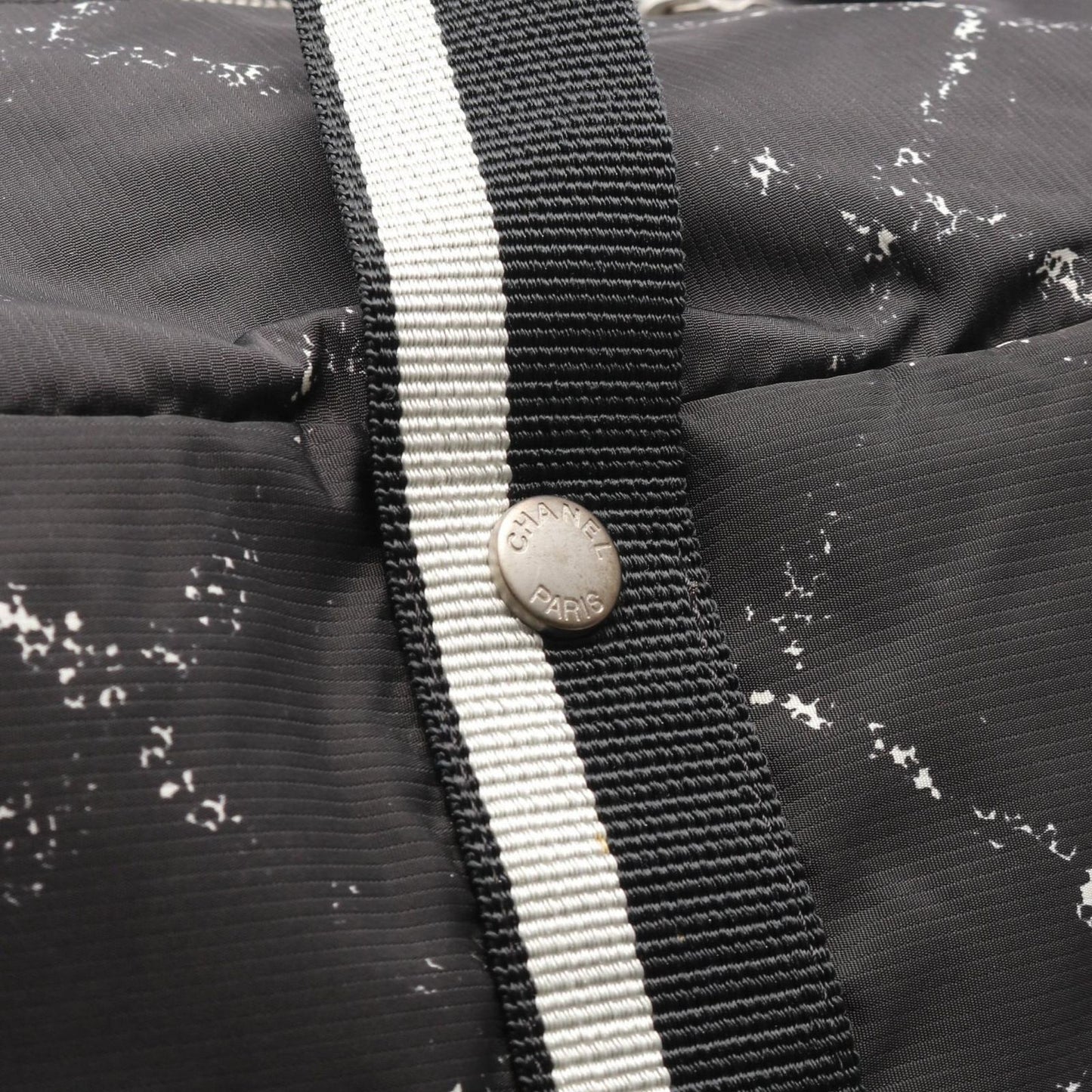 CHANEL Vintage Travel Line Boston Bag - Black Nylon