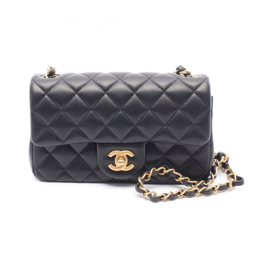 CHANEL Mini Matelassé 20 Shoulder Bag in Black Leather