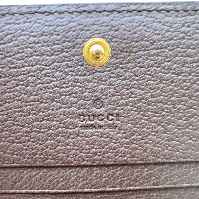 GUCCI Ophidia GG Mini Wallet - Brown with Gold Hardware
