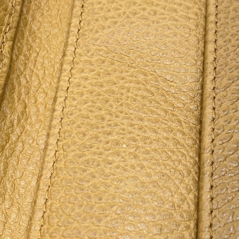 GUCCI Camel Leather Tri-Fold Wallet - Unisex Elegance