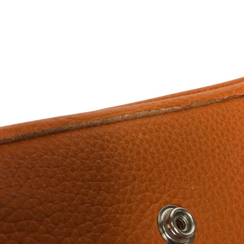 HERMES Evelyne 1PM Orange Togo Leather Shoulder Bag with Silver Hardware
