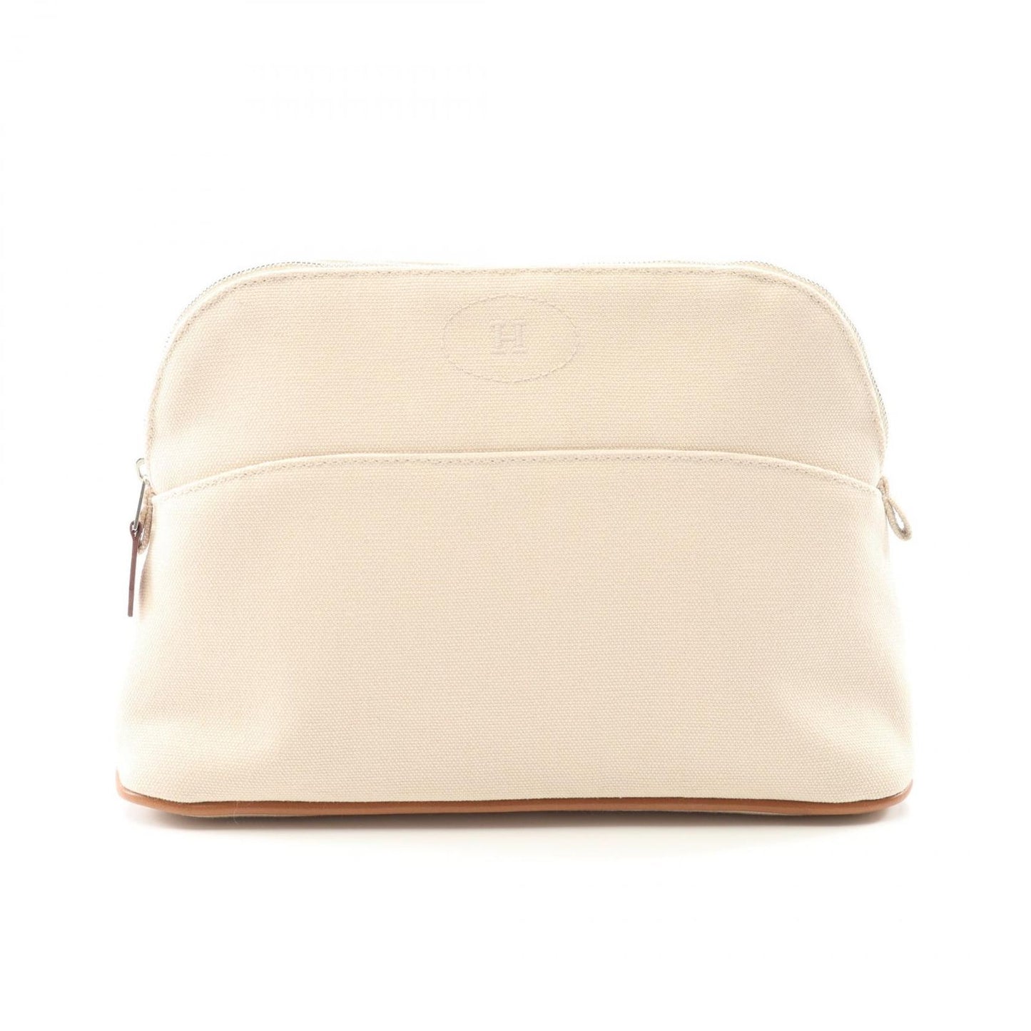 HERMES Bolide Pouch MM in Natural Canvas & Leather - Exquisite Craftsmanship