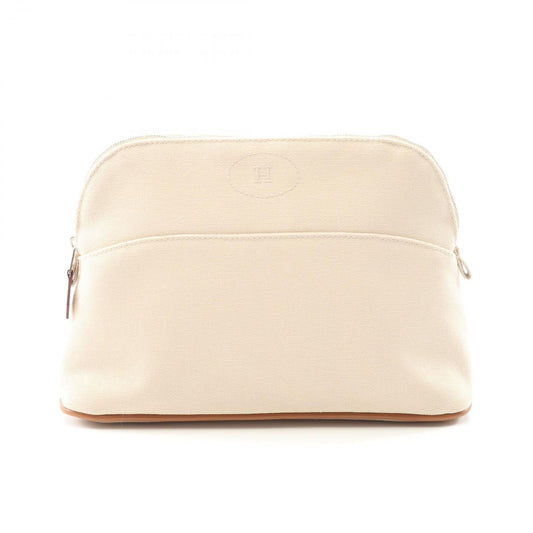 HERMES Bolide Pouch MM in Natural Canvas & Leather - Exquisite Craftsmanship