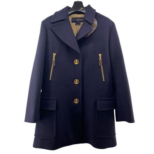 Louis Vuitton Navy Wool Cashmere Coat - Exquisite Craftsmanship