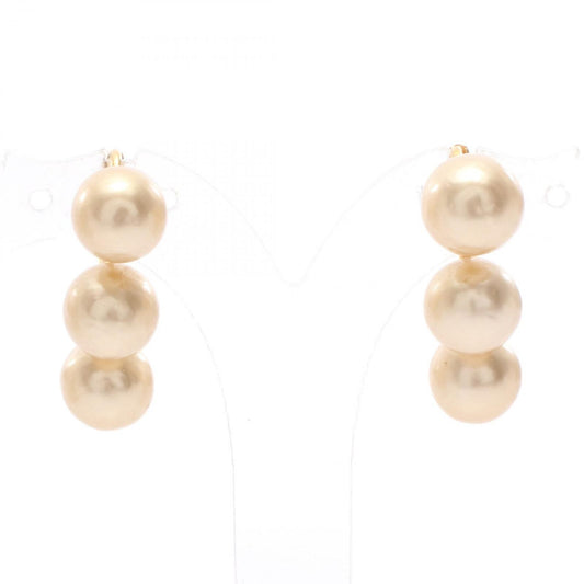 CELINE Gold-Plated Earrings with Faux Pearls - Timeless Elegance