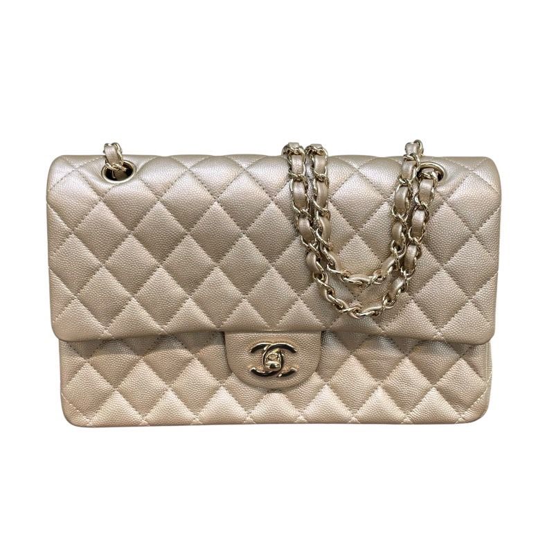 CHANEL Matelassé 25 Shoulder Bag in Gold Caviar Skin