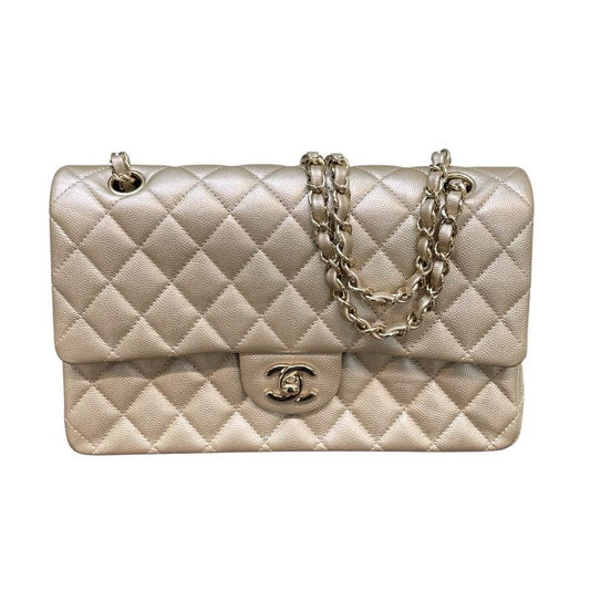 CHANEL Matelassé 25 Shoulder Bag in Gold Caviar Skin