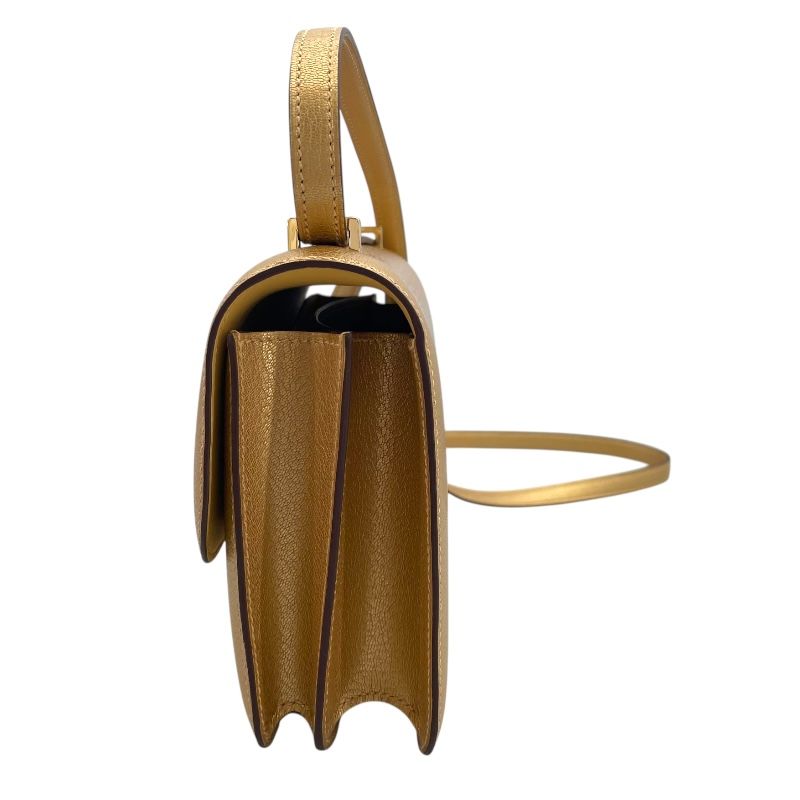 HERMES Constance 3 Mini in Dore Chevre Shiny Leather - Unused