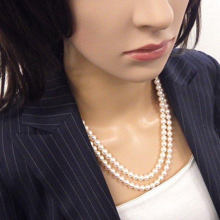 TASAKI Akoya Pearl Necklace & Earring Set in White Gold