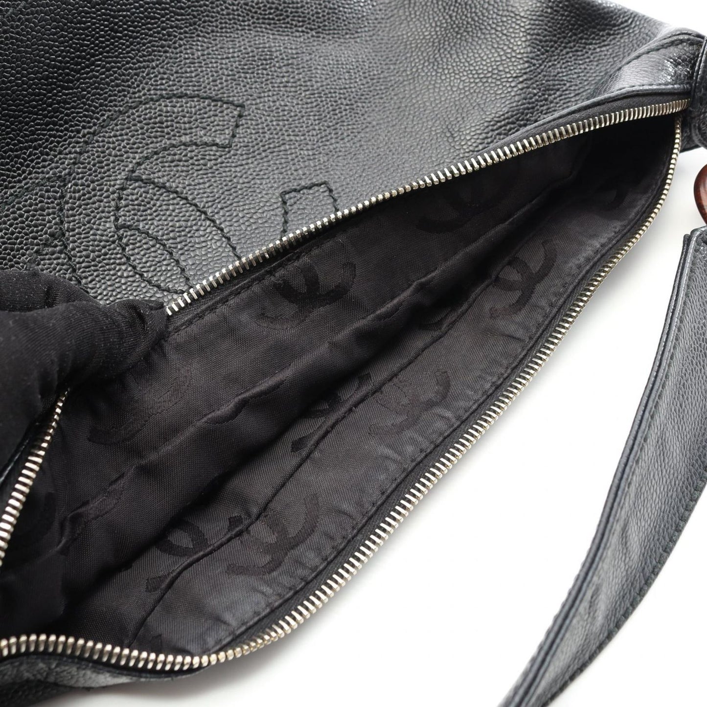 CHANEL Coco Mark Black Calfskin Shoulder Bag - Timeless Elegance