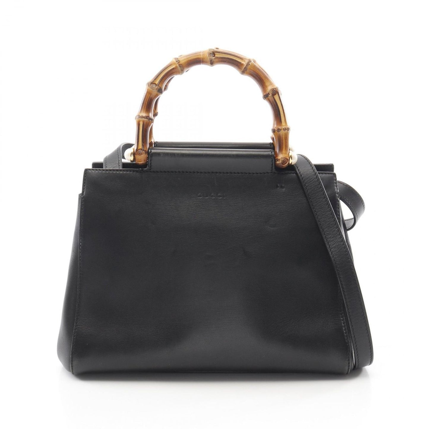 GUCCI Nimfair Bamboo Handbag - Black Leather, Exquisite Craftsmanship
