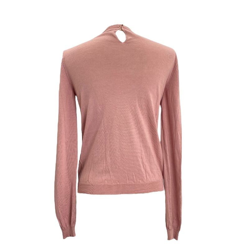 miu miu Love Embroidered Knit Top in Pink - Size 36