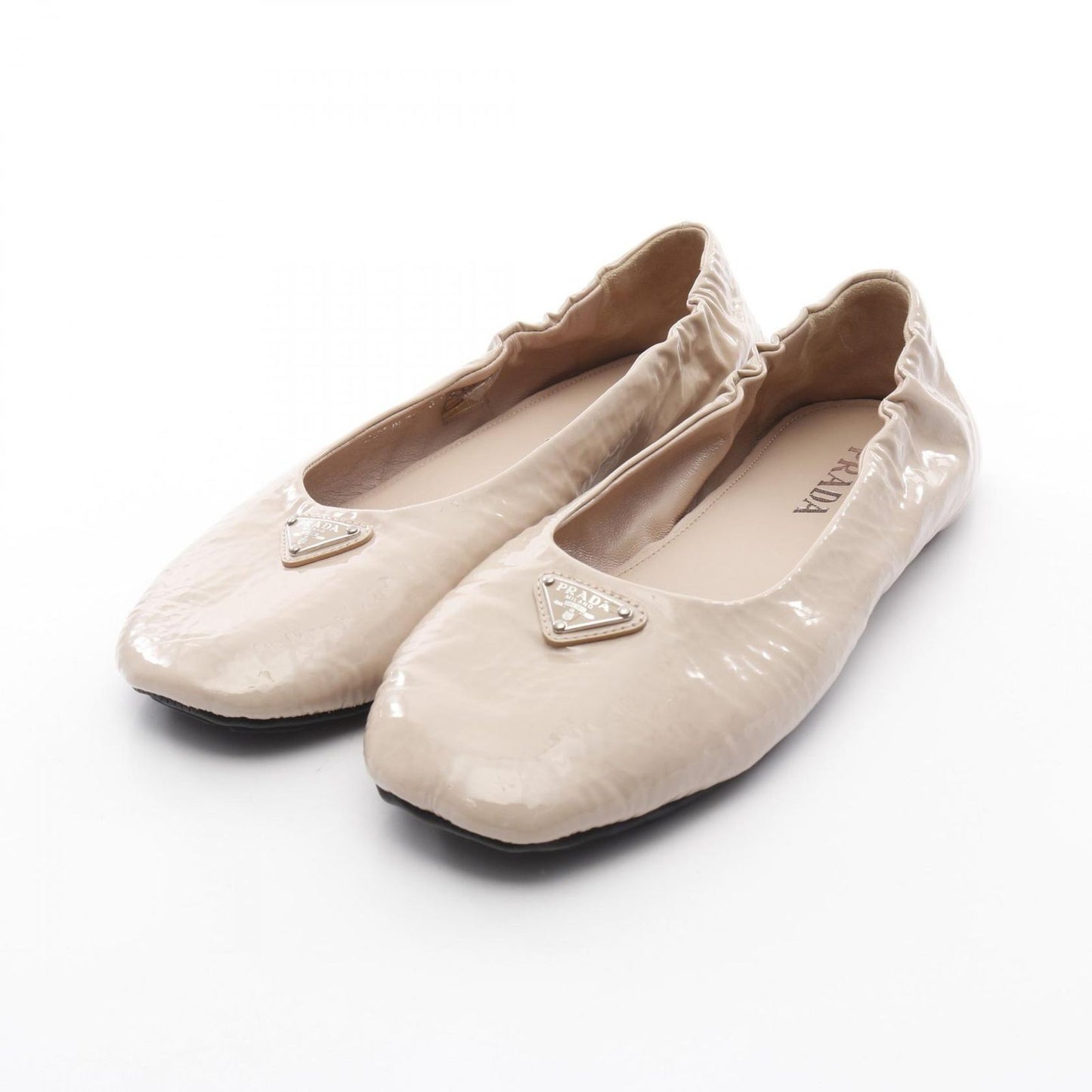 PRADA Pink Patent Leather Ballerina Flats - Size 37.5