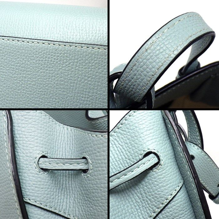 LOEWE Hammock Mini Drawstring Bag in Aqua Calfskin