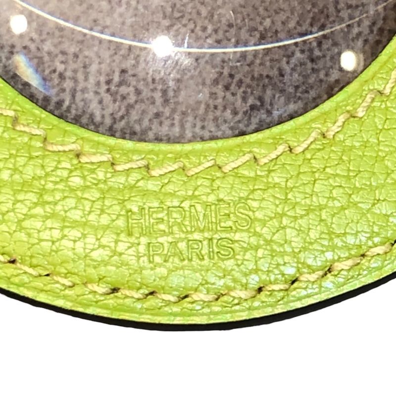 HERMES Anise Green Sheepskin Loupe Necklace - Unisex Elegance