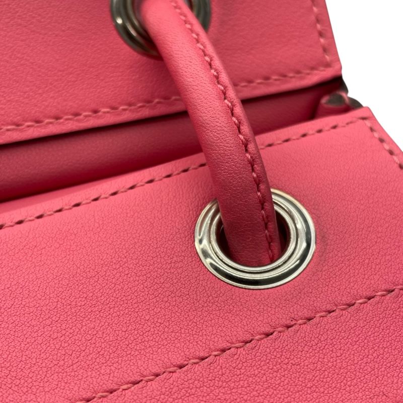 HERMES Aline Mini Shoulder Bag in Rose Azalee with Silver Hardware