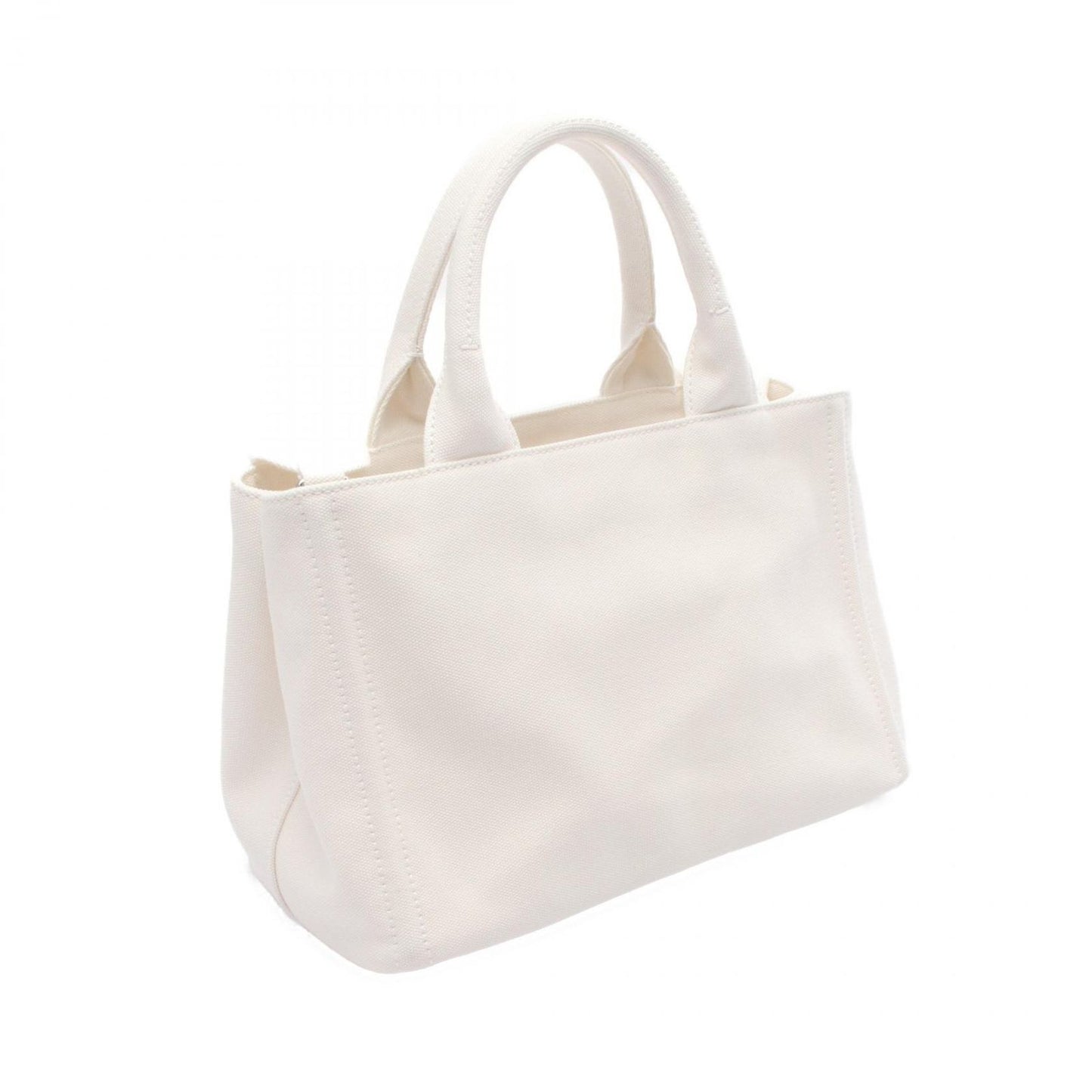 PRADA CANAPA Tote Bag - Exquisite White Canvas 2-Way Design