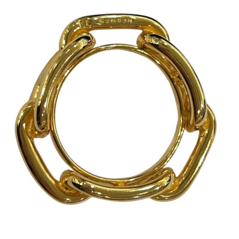 HERMES Rugade Scarf Ring in Gold Metal - Unisex Luxury Accessory