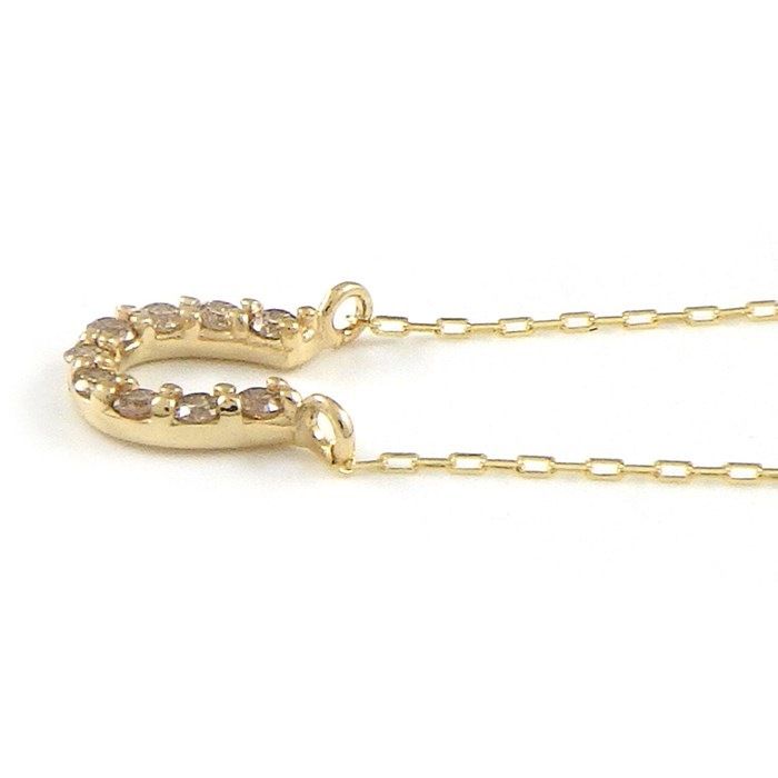 Mini Horseshoe Diamond Necklace in K18 Yellow Gold - 0.059ct