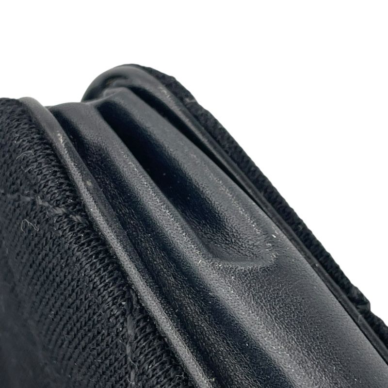 CHANEL Matelassé Chain Shoulder Bag - Black Canvas & Calfskin