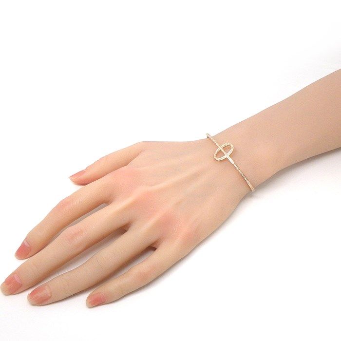 HERMES Chaine d'Ancre Full Pavé Diamond Bangle in K18 Pink Gold