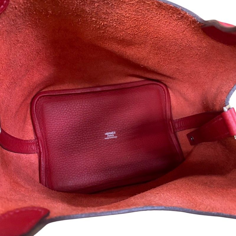 HERMES Picotin Lock PM in Rouge ZAC with Silver Hardware