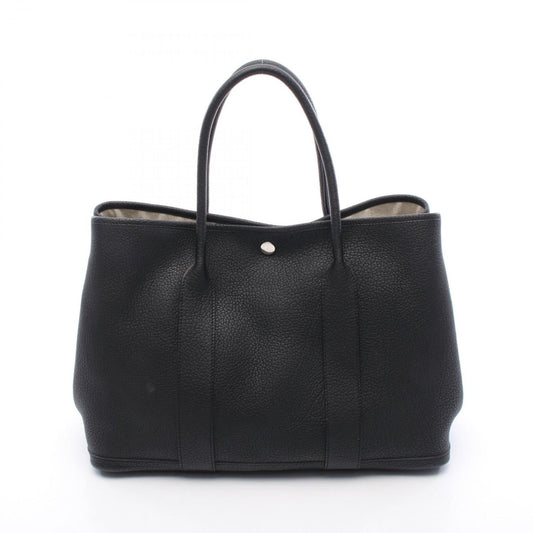 HERMES Garden Party PM Tote Bag in Black Leather - Timeless Elegance