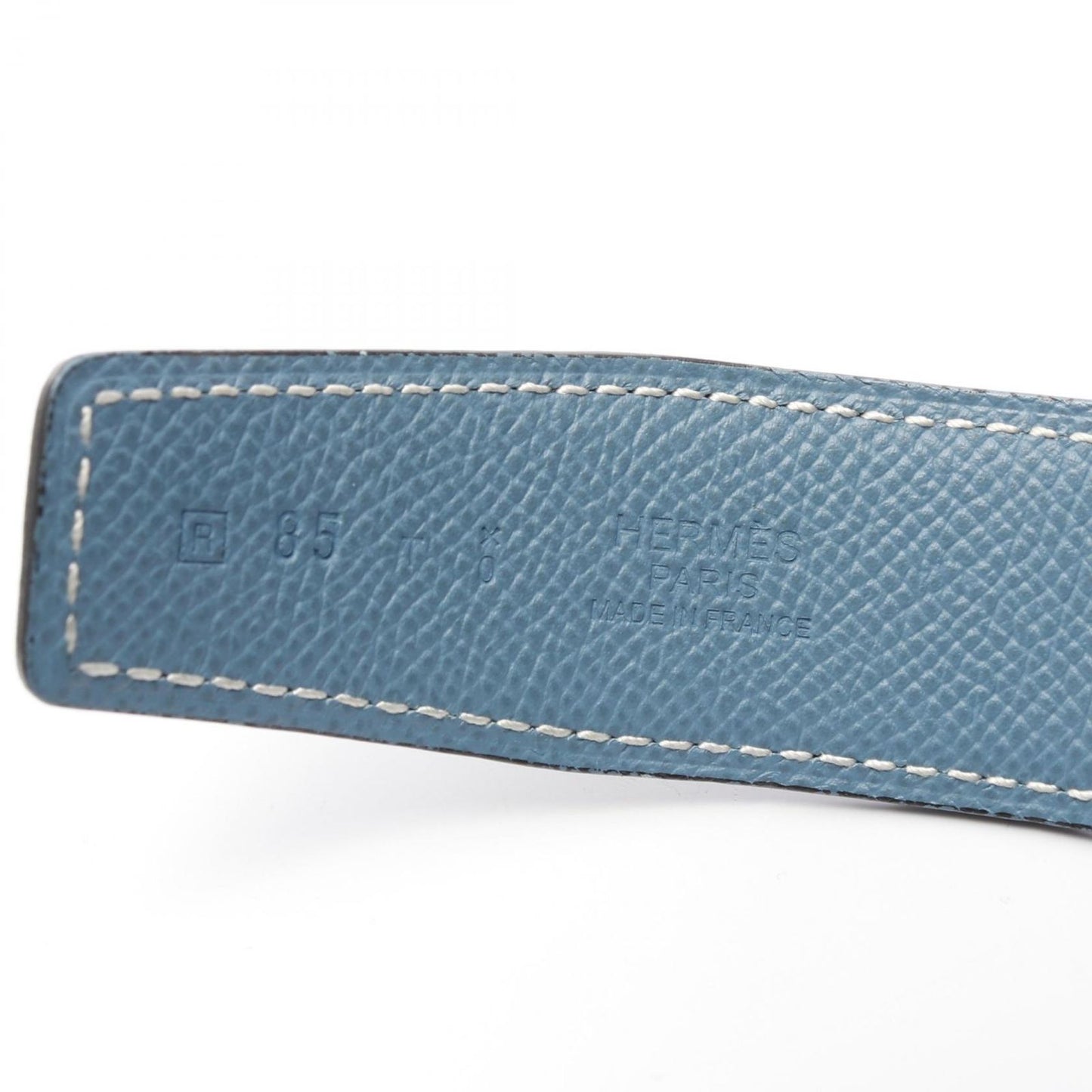 HERMES Constance H Belt in Blue Jean/Black Leather - Timeless Elegance