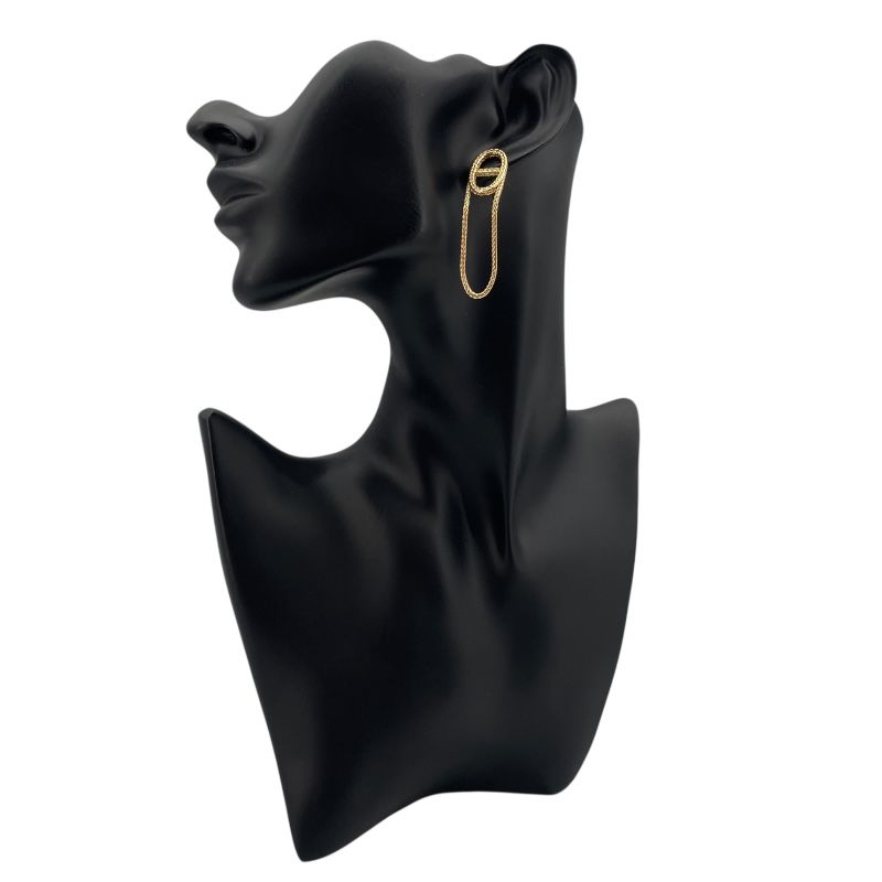 HERMES Chaine d'Ancre Earrings in K18 Pink Gold - Exquisite Luxury