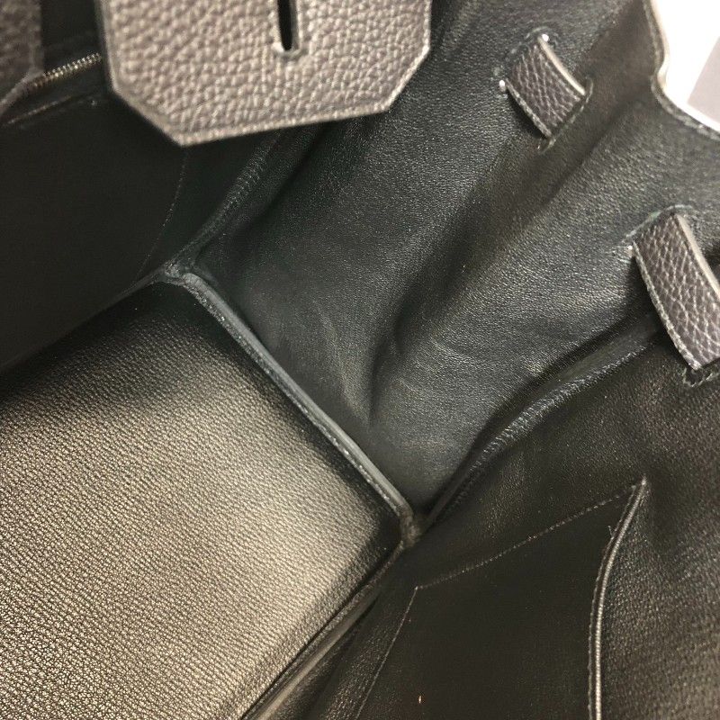 HERMES Birkin 35 B Stamp Black Togo Leather Handbag with Silver Hardware