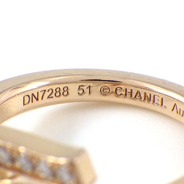 CHANEL Eternal No.5 Half Circle Diamond Ring in K18 Beige Gold