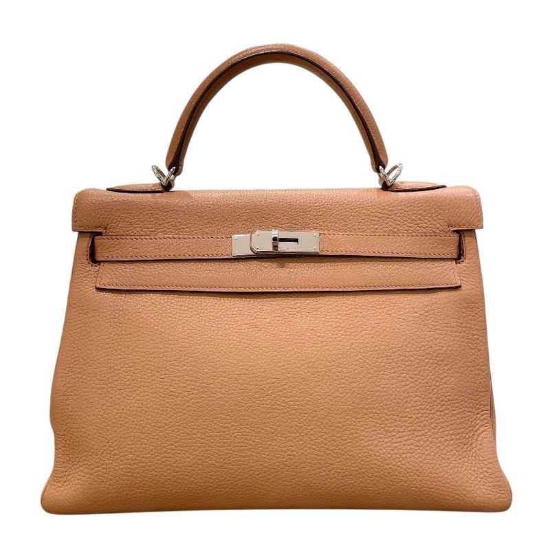 HERMES Kelly 32 Togo Leather in Tabac Camel with Silver Hardware