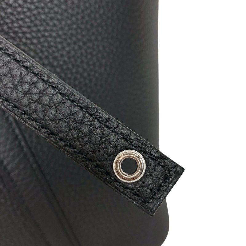 HERMES Picotin Lock PM Black Togo Leather Handbag with Silver Hardware