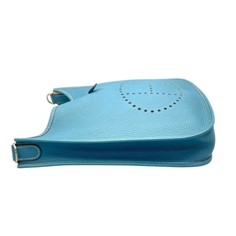 HERMES Evelyne 1 PM Blue Jean Togo Leather Shoulder Bag