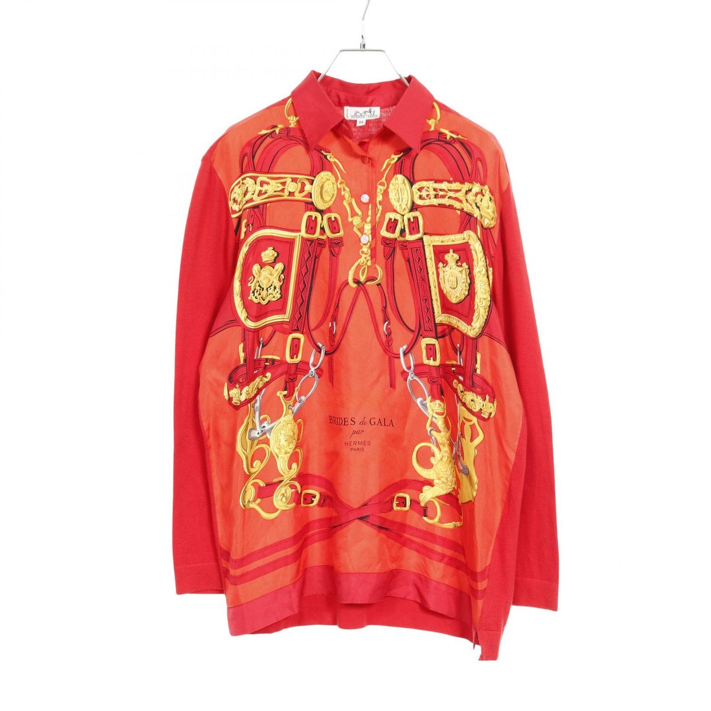 HERMES Brides de Gala Silk Cotton Blouse - Exquisite Red & Multi-Color