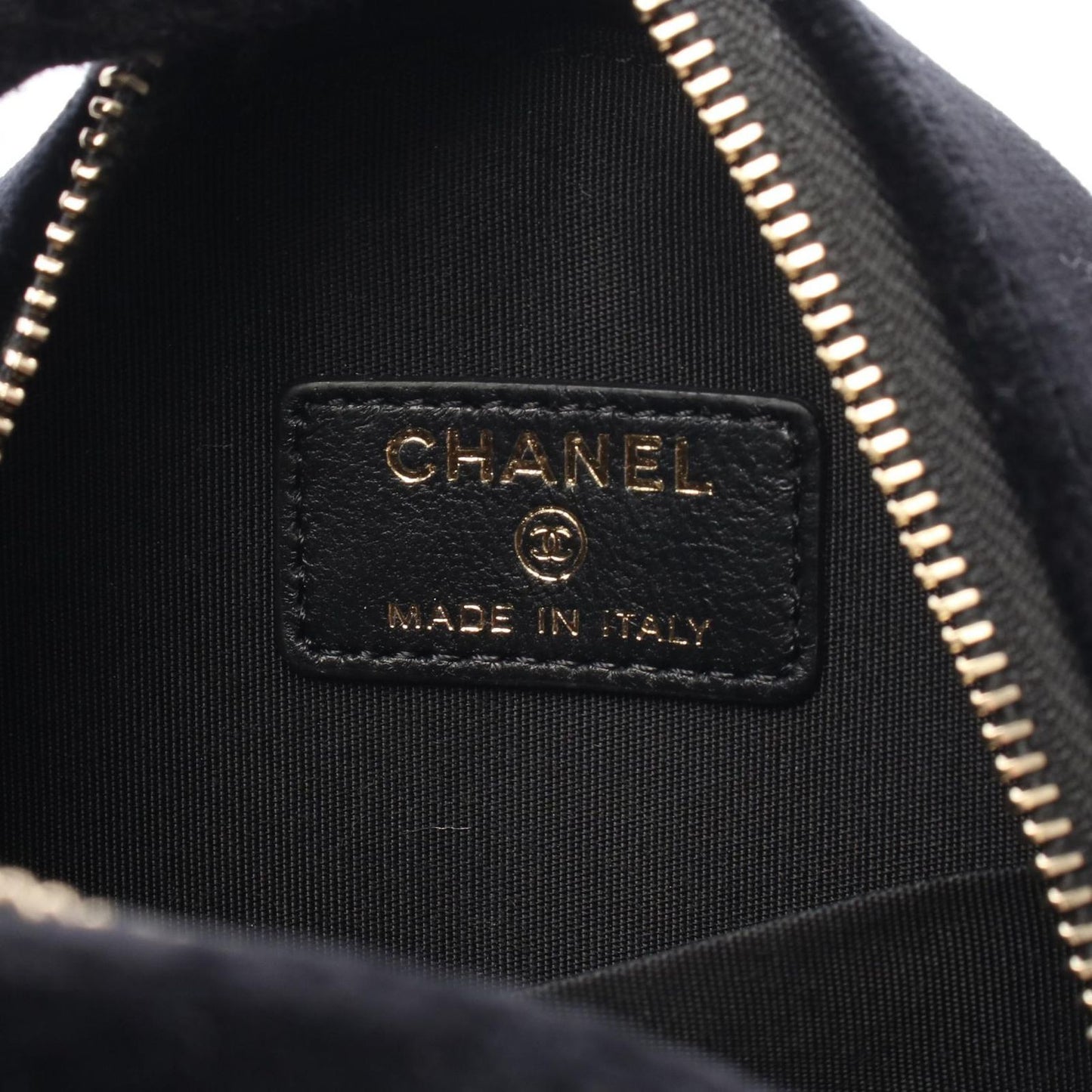 CHANEL Matelassé Round Mini Shoulder Bag - Black Fabric