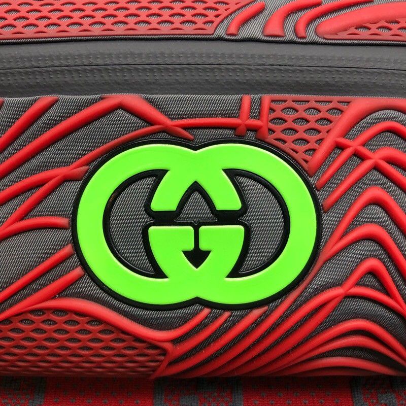 GUCCI GG Nylon Belt Bag - Gray/Red - Exclusive Luxury Accessory