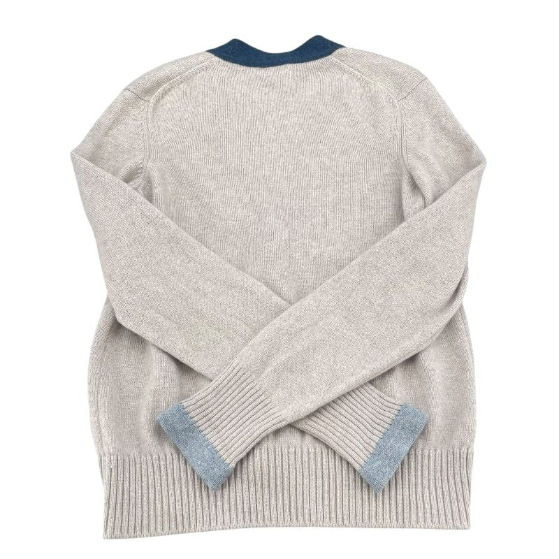 CHANEL Bi-Color Cashmere Knit Cardigan in Gray - Size 38
